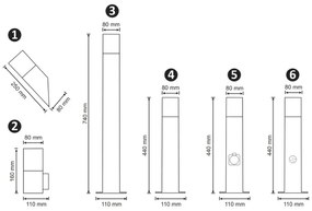 Vonkajšia lampa so senzorom NEW YORK 1xE27/12W/230V IP44 44 cm antracit