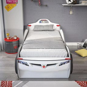 Detská posteľ auto SUPER s prístelkou 90x190cm - biela