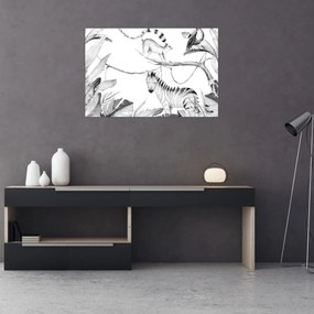 Obraz - Akvarelová džungľa (90x60 cm)