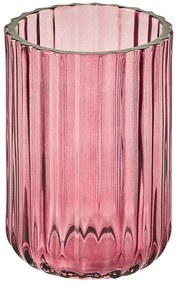 4-dielna sklenená súprava kúpeľňových doplnkov ružová CARDENA Beliani