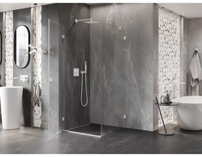 Mexen Lunar-B, výklopný sprchový kút ľavý 90 x 90 cm, 8mm číre sklo, biely profil, 832-090-090-20-00-L