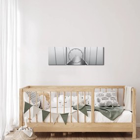 Obraz - Most do neznáma (s hodinami) (90x30 cm)