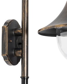 Vonkajšia nástenná lampa starožitné zlato IP44 vrátane snímača pohybu - Daphne