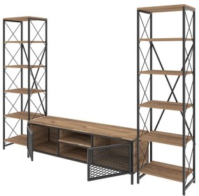 Antracitovosivá/prírodná TV súprava 150x47 cm Maxim – Kalune Design