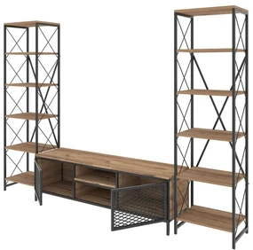 Antracitovosivá/prírodná TV súprava 150x47 cm Maxim – Kalune Design