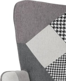 Kreslo patchwork s podnožkou AK-305B PWBK2