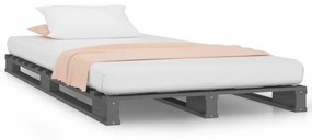 vidaXL Paletová posteľ, sivá 100x200 cm, borovicový masív