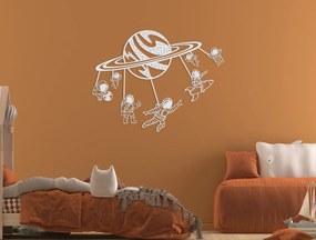 drevko Drevená nálepka Astronauti Rozmer obrazu: 34 x 44,5 cm, Farba dekorácie: Čierna