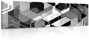 Obraz abstraktná geometria v čiernobielom prevedení - 120x40