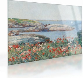 Sklenený obraz - Childe Hassam, Poppies,  Isles of Shoals, reprodukcia (70x50 cm)