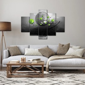Obraz zelených abstraktných gulí (150x105 cm)