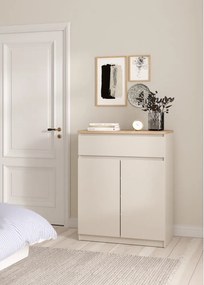 Krémovobiela komoda 80x100x40 cm Naia – Tvilum