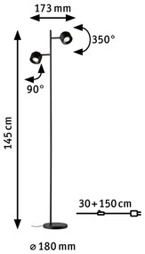 Paulmann 79775 - 2xLED/3W Stmievateľná stojacia lampa PURIK PANE 230V