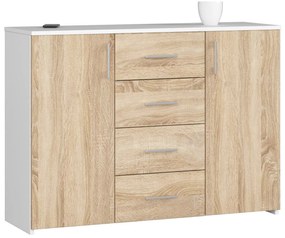 Komoda Torvi K 110 cm biela/dub sonoma