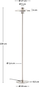 Stojacia lampa v striebornej farbe s kovovým tienidlom (výška 130 cm) Nuvira – Kave Home