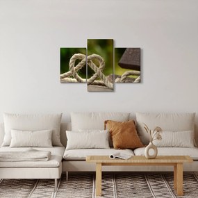 Obraz srdce z lana (90x60 cm)