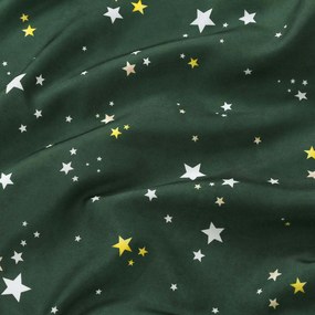 Goldea vianočná dekoračná obliečka na vankúš - hviezdičky na zelenej 40 x 40 cm