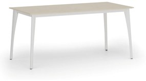 Rokovací stôl PRIMO OMEGA, 1600 x 800 mm, biela podnož, breza