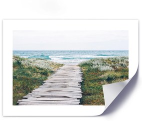 Gario Plagát Drevená cesta k moru Farba rámu: Bez rámu, Veľkosť: 30 x 20 cm