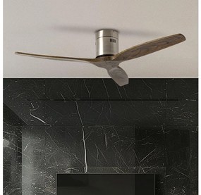 ZEVENTI - Stropný ventilátor SPELLO Wi-Fi Tuya chróm/dub + diaľkové ovládanie