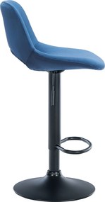 Barová stolička Camden - zamat, čierny rám - Modrá