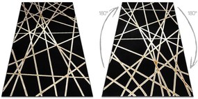 Koberec ALLURE 1964 geometrický / štruktúrovaný / glamour, čierny / zlatý