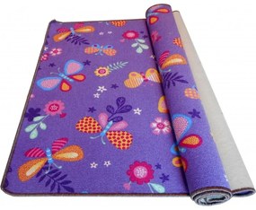 Detský koberec Motýľ LÚKA - fialový