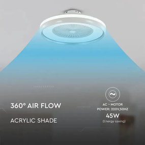 LED Stropné svietidlo s ventilátorom LED/45W/230V 3000/4000/6500K šedá