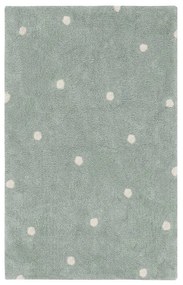 Prateľný ručne tkaný bavlnený detský koberec v mentolovej farbe 100x150 cm Mini Dot Blue Sage – Lorena Canals