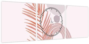 Obraz - Fialový minimalizmus N⁰1 (s hodinami) (90x30 cm)