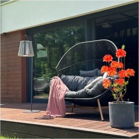 MI Dvojité ratanové kreslo HOLAND čierne