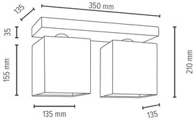 Spot-Light 2241236 - Stropné svietidlo GREAT 2xE27/25W/230V betón
