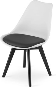 AKCIA Bielo-čierna stolička BALI MARK s čiernymi nohami II. akosť