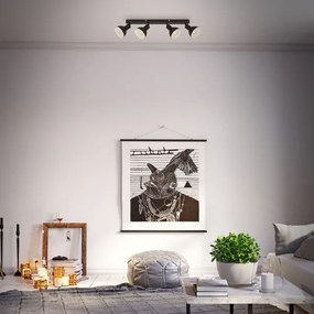 Brilo - Bodové svietidlo RETRO 4xE14/25W/230V čierna