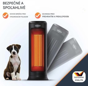 InternetovaZahrada Ventilátorový ohrievač 2000 W - čierny