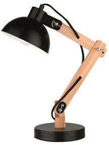 Drevená stolová lampa Lila čierna