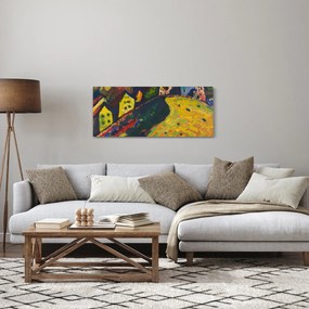 Obraz - Vasily Kandinsky, Houses at Murnau, reprodukcia (120x50 cm)