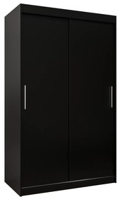 Šatníková skriňa 120 cm Toki (Čierna matná + Čierna matná). Akcia -42%. Vlastná spoľahlivá doprava až k Vám domov. 1064808