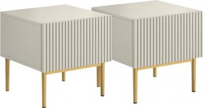 Sada nočných stolíkov Nicole 2 ks - kašmírová / zlatá