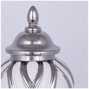 Keramická dóza 35x18,5 cm strieborná/biela