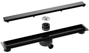 CERANO Cerano, Lineárny odtokový žľab 2v1 60 cm s otočným sifónom o 360°, čierna, CER-CER-414932