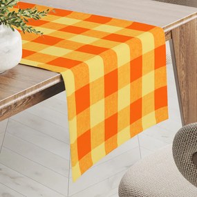 Biante Bavlnený behúň na stôl Olivia OL-003 Oranžovo-žltá kocka veľká 45x120 cm