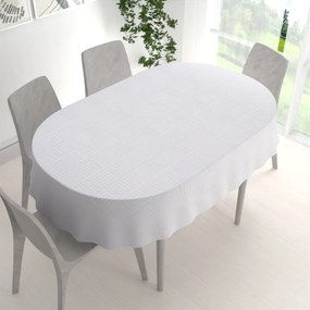 Biante Dekoračný oválny obrus Monako PM-124 Pruhovaná šachovnica biela 100x160 cm