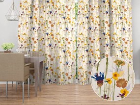 Biante Bavlnený záves Sandra SA-571 Lúčne kvety na krémovom 150x250 cm