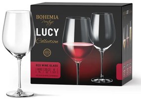 BOHEMIA PRESTIGE LUCY POHÁR NA ČERVENÉ VÍNO 600ML SADA 6KS