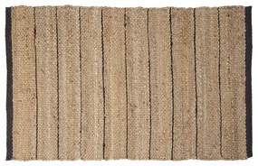 Prírodné jutové koberec s čiernymi pruhmi Benny - 60 * 90 cm