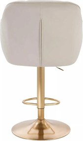 LuxuryForm DESIGN Barová stolička AVOLA VELUR na zlatom tanieri - krémová