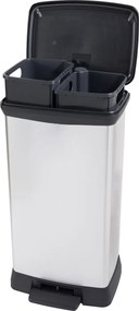 Curver Odpadkový kôš DECO BIN Duo 23 l + 23 l, strieborný