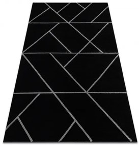 Koberec EMERALD exkluzívne 7543 glamour, štýlový geometrický čierna / striebro Veľkosť: 120x170 cm