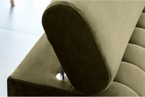 Khaki zamatová rozkladacia pohovka 261 cm Laurence – ELTAP